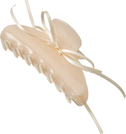 Haarspeld met strik, crème, 1 stuk
