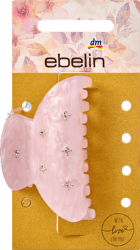 Haarclip met strass steentjes, roze, 1 st