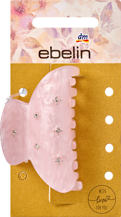 Haarclip met strass steentjes, roze, 1 st