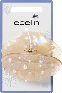 ebelin Haarklammer Muschel mit Perlen, Holo-Optik, 1 St