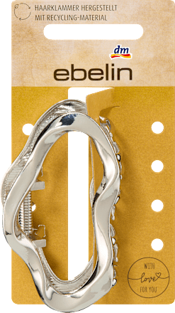 Haarklammer organische Form recycelt, Silber-Optik, 1 St ebelin