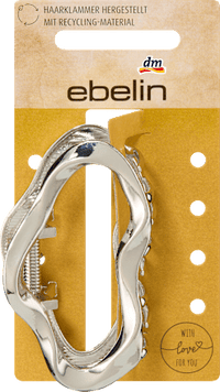 Haarklammer organische Form recycelt, Silber-Optik, 1 St ebelin
