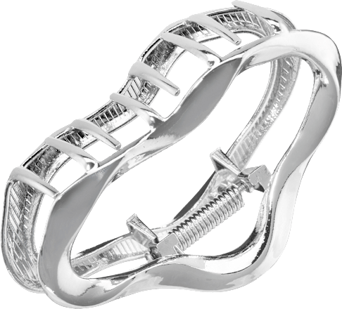 Haarklammer organische Form recycelt, Silber-Optik, 1 St ebelin