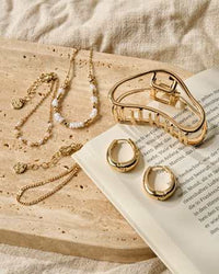 Haarklammer recyceltes Metall Gold-Optik, 1 St ebelin