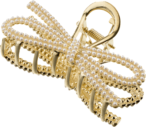 Haarklammer Schleife mit Perlen Gold-Optik, 1 St ebelin