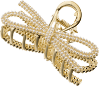 Haarklammer Schleife mit Perlen Gold-Optik, 1 St ebelin