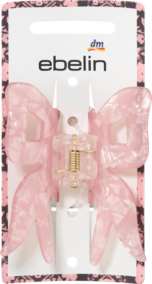 Pince à cheveux nœud, rose, 1 pce