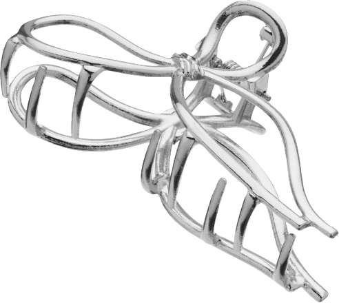 Haarklammer Schleife, Silber-Optik, 1 St