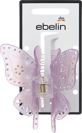 ebelin Haarklammer Schmetterling mit Glitzer, lila, 1 St
