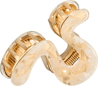 Golfvormige haarclip, goud en parelmoerlook, 1 stuk
