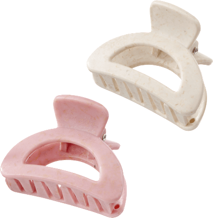 Hennep haarspeldjes roze, crème, 2 stuks