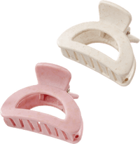 Hennep haarspeldjes roze, crème, 2 stuks