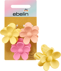 Haarspeldjes bloemen roze, roze, geel, 3 stuks
