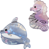 Haarklammern Delfin, Seepferdchen, 2 St ebelin