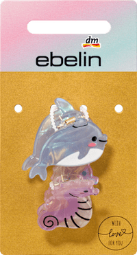 Haarklammern Delfin, Seepferdchen, 2 St ebelin