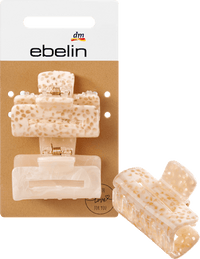 Haarspeldjes vierkant midi crème, bruin, 2 stuks