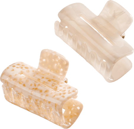 Haarklammern eckig midi creme, braun, 2 St