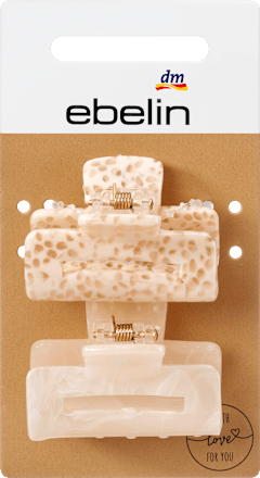 Haarspeldjes vierkant midi crème, bruin, 2 stuks