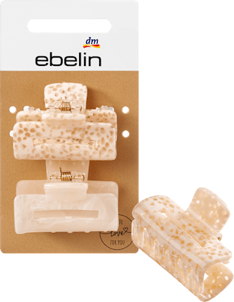 Haarklammern eckig midi creme, braun, 2 St