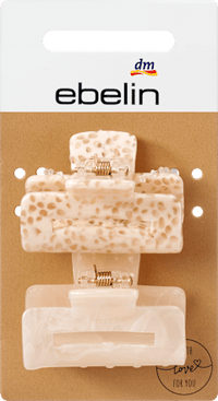 Haarklammern eckig midi creme, braun, 2 St
