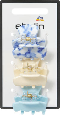 ebelin Haarklammern midi, hellblau/creme, 3 St