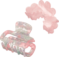 Haarklammern midi, rosa/bunt marmoriert, 2 St