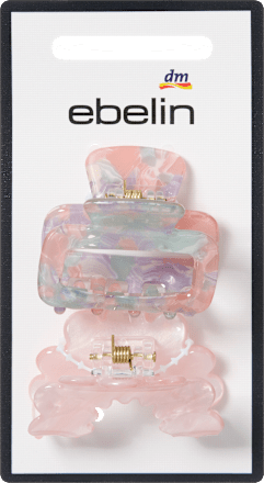 Haarklammern midi, rosa/bunt marmoriert, 2 St