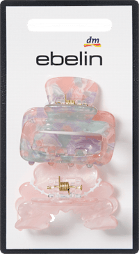 Haarklammern midi, rosa/bunt marmoriert, 2 St