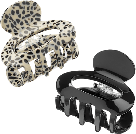 Haarspeldjes midi zwart/wit, 2 stuks