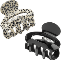 Haarspeldjes midi zwart/wit, 2 stuks