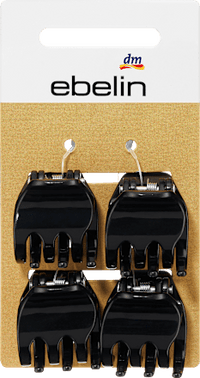 Haarspeldjes midi, zwart, 4 stuks