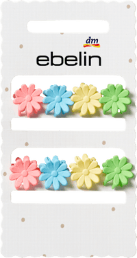 Haarklammern mini Blumenform, 8 St