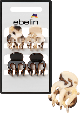 ebelin Haarklammern mini, marmoriert/braun, 4 St