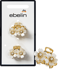 Haarklammern mit Blumen-Applikationen, Gold-Optik, 2 St