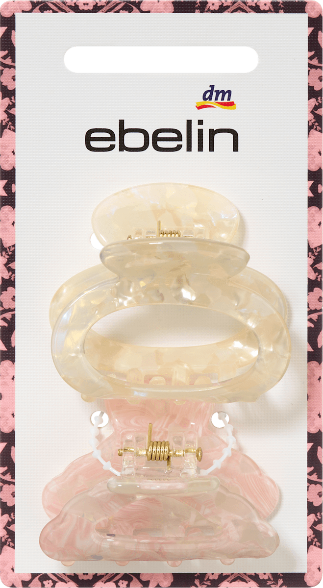 Haarklammern mit Cut-Out, beige/rosa, 2 St