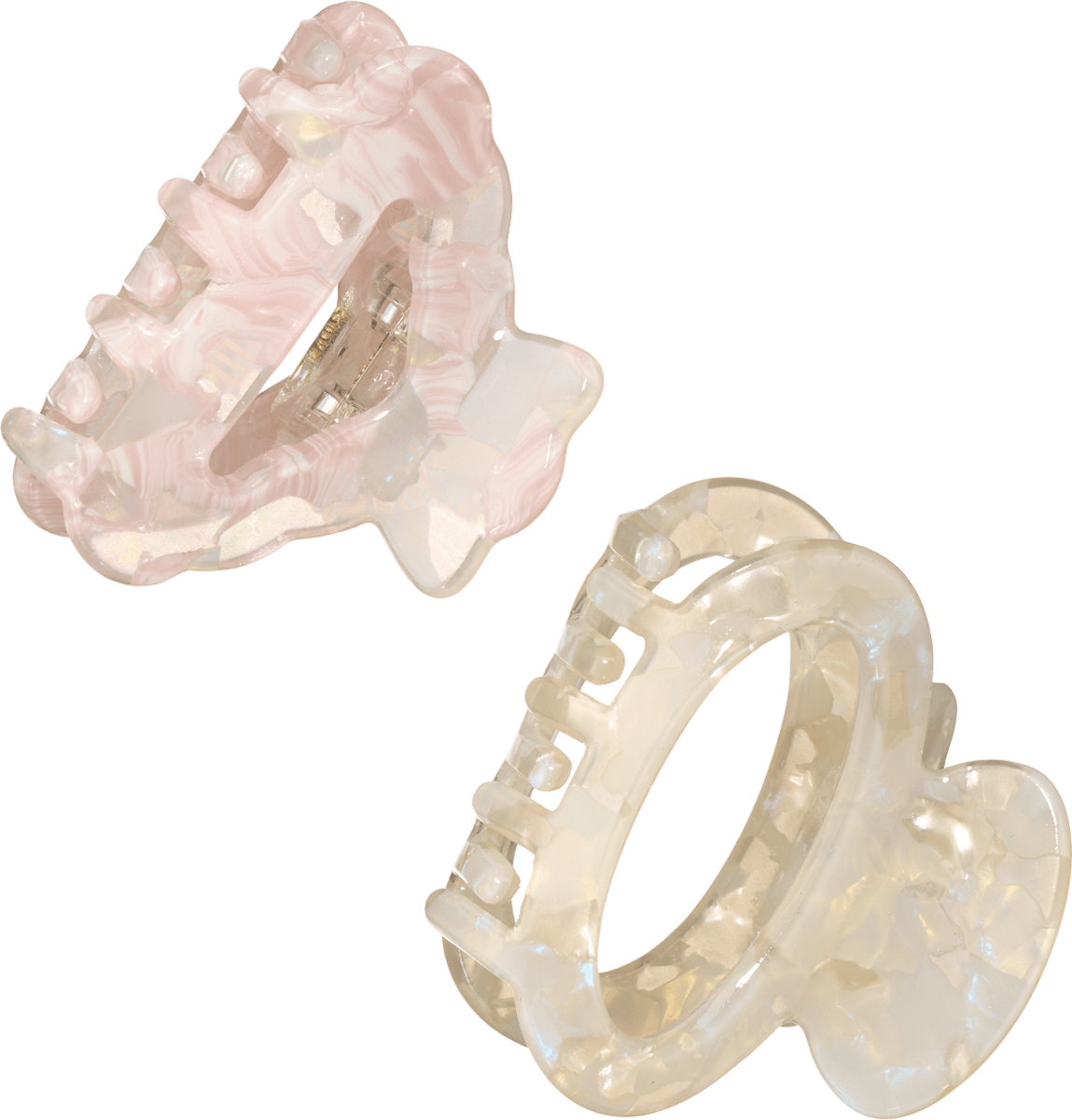 Haarklammern mit Cut-Out, beige/rosa, 2 St