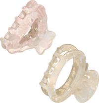 Haarklammern mit Cut-Out, beige/rosa, 2 St