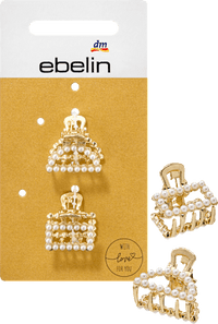 Haarspeldjes met parels in goudlook, 2 stuks