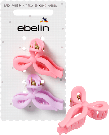 ebelin Haarklammern Schleife, lila, rosa, 2 St