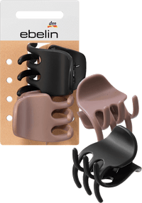 Haarclipset, zwart/mauve, 2 stuks