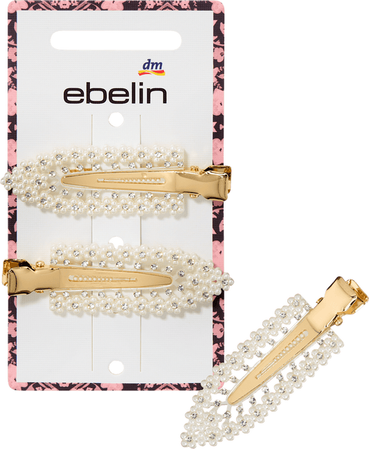 Pinces à cheveux avec perles et strass, 2 pcs