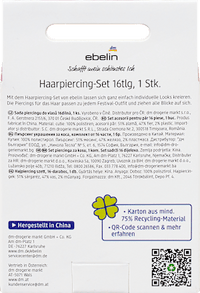 Haarpiercingset Stay wild, Kind, 16 stuks