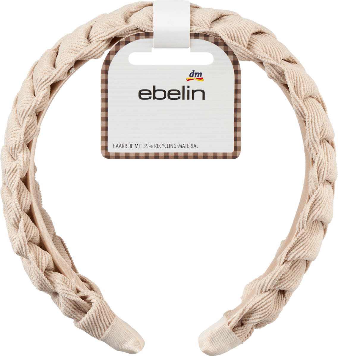 Haarreif geflochten, beige, 1 St