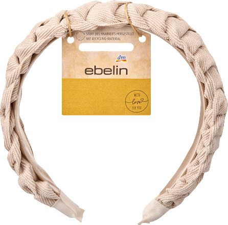 Haarreif geflochten recycelt, Creme, 1 St ebelin