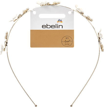 Metalen haarband met bloemenapplicaties, goudlook, 1 stuk