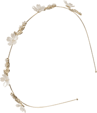 Haarreif mit Blumenapplikationen, Gold-Optik, 1 St