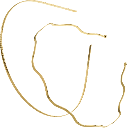 Haarreifen Gold-Optik, 2 St ebelin
