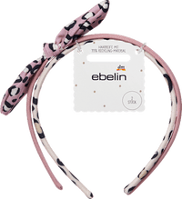 Haarreifen mit Schleife, Leo-Muster, rosa, 2 St