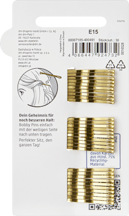 Haarschieber kurz, goldfarben, 30 St