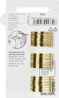 Haarschieber kurz, goldfarben, 30 St
